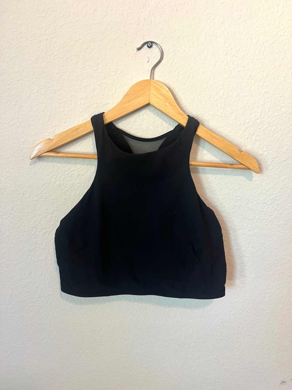 lululemon athletica Black High-Neck Crop Tank with Mesh back
